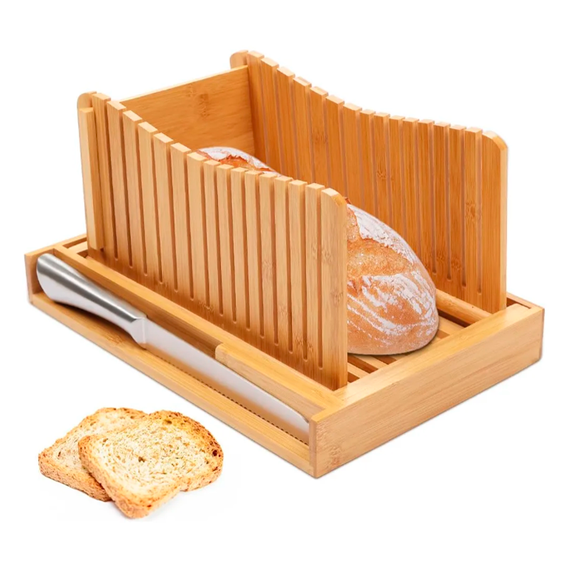 Cortador de Pan de Bambú de Lujo con Cuchillo para Pan