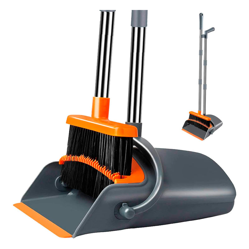 Juego de Escoba y Recogedor para El Hogar Altura Ajustable Mango de Acero Inoxidable