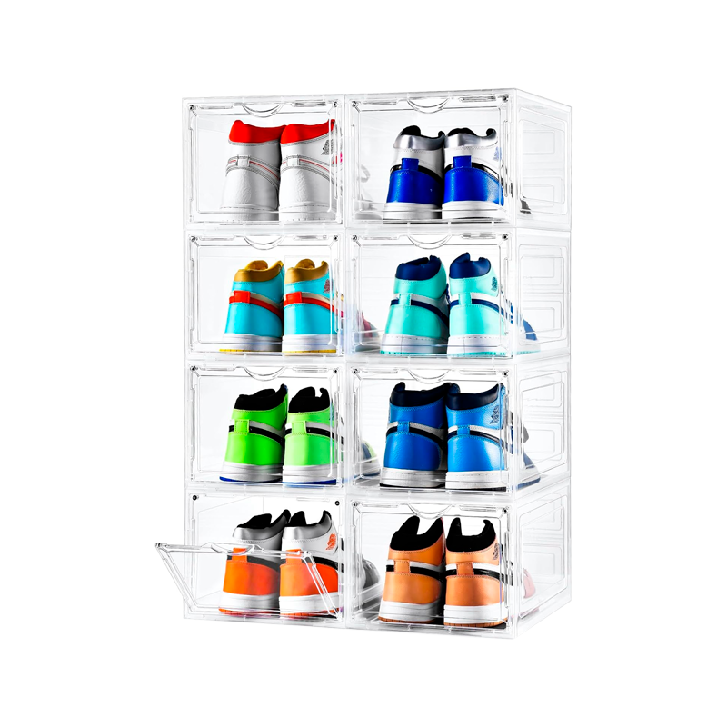Caja Para Zapatos Transparente Organizador Lateral Apilable