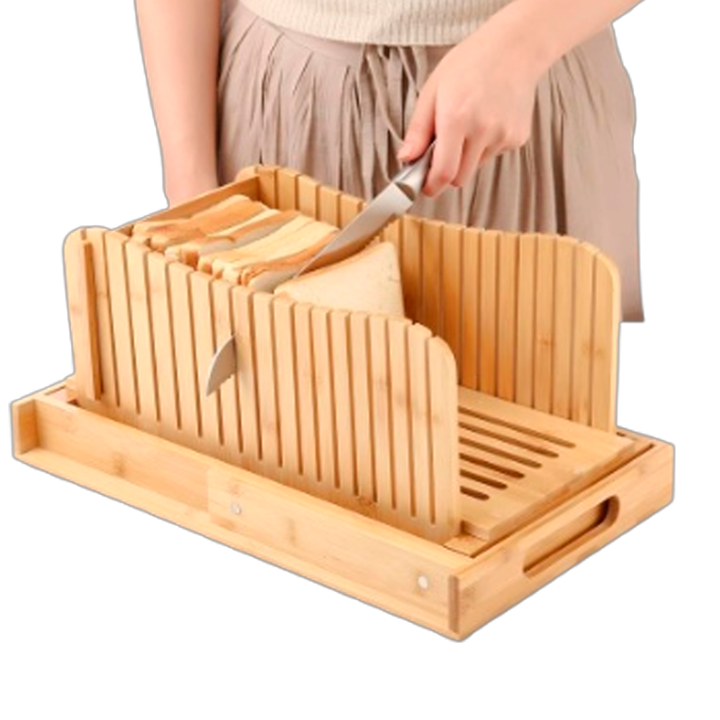 Cortador de Pan de Bambú de Lujo con Cuchillo para Pan