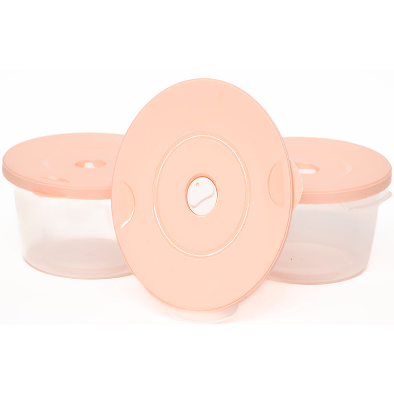 Set 3 Envases De Plastico Redondo Con Tapa Hermetica Grande 2000ml
