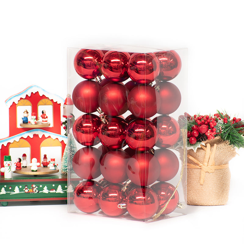 Pack 30 Esferas Navideña Bambalinas Adornos Arbolito Navidad 6cm