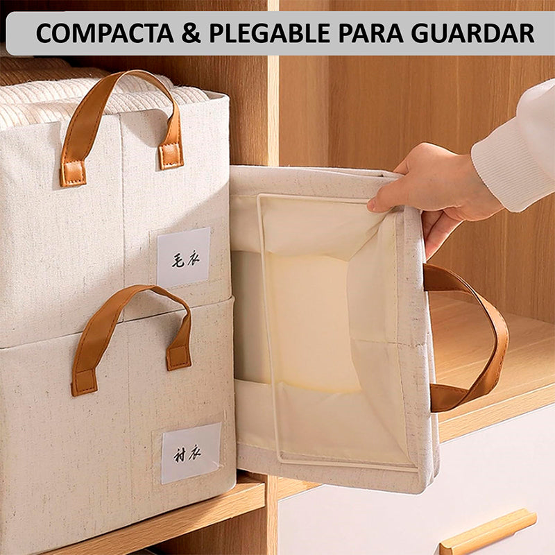 Pack 3 Bolsas Organizador Ropa Caja Plegable Con Asa Almacenamiento