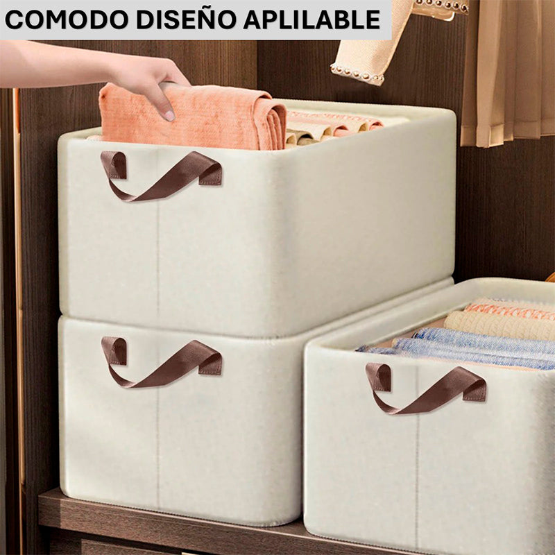 Pack 3 Bolsas Organizador Ropa Caja Plegable Con Asa Almacenamiento