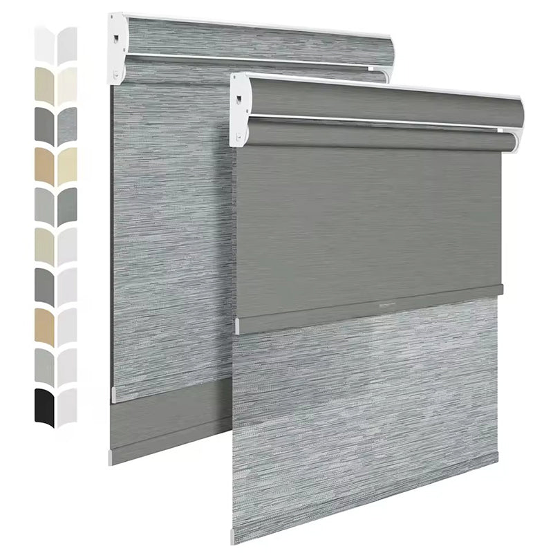 Cortina Roller Blackout 2 Paño 100x200 Doble Con Visillo