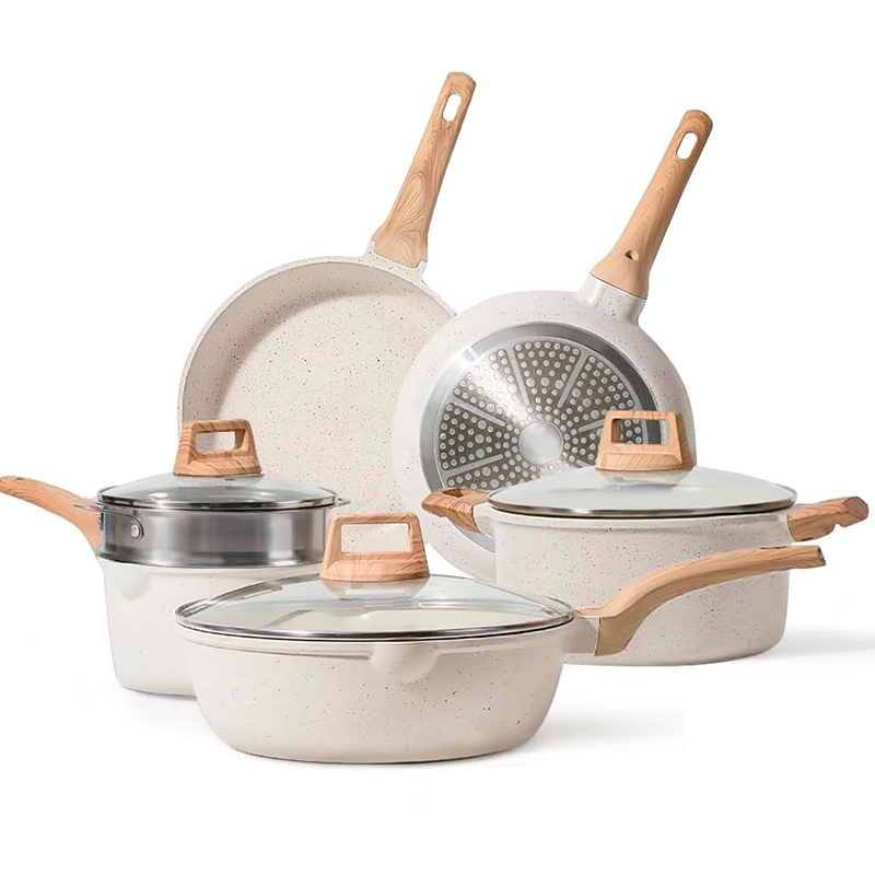 Bateria Cocina 9pzs Antiadherente Granito Profesional Ollas