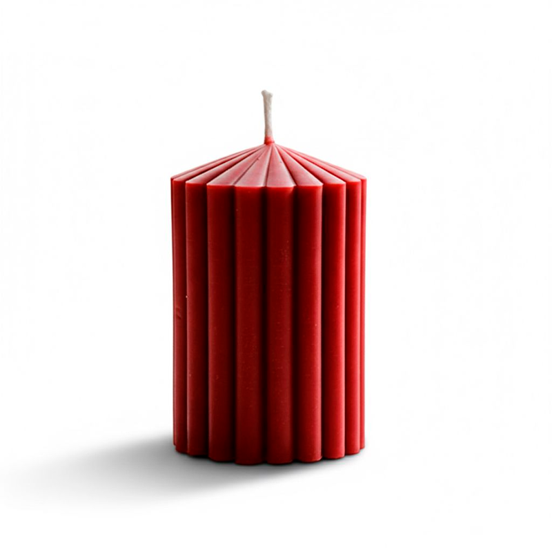 Vela de Cera de Soja Perfumada Aroma Bosque Roja Cilíndrica