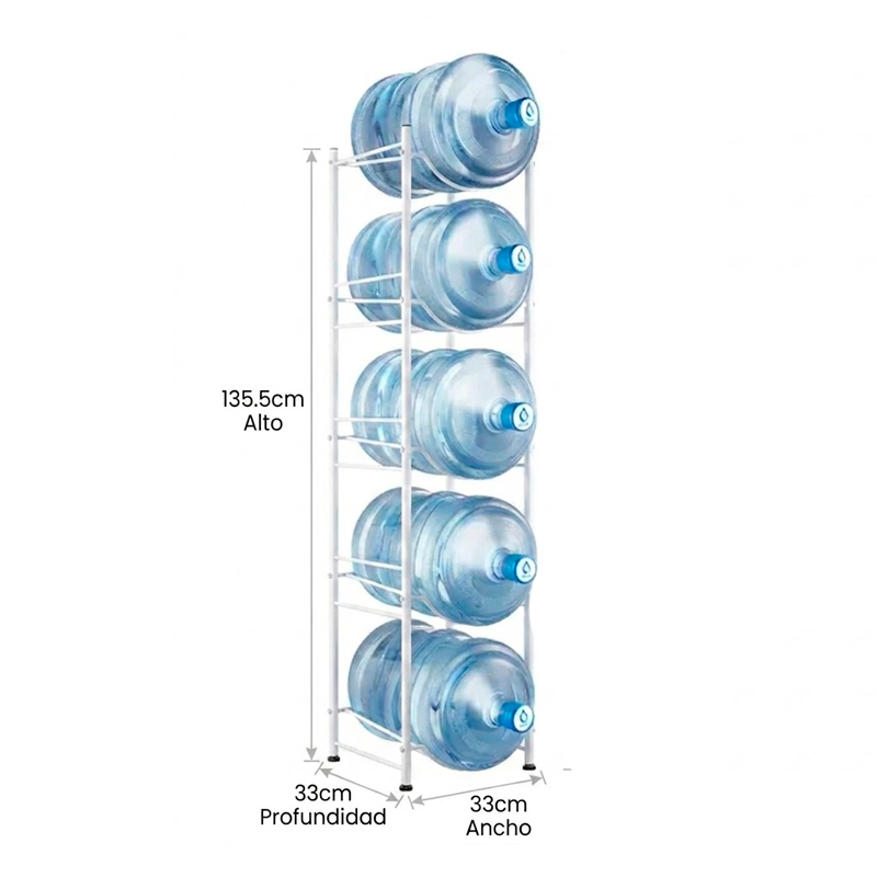 Rack Estante para Bidón de Agua de 3 y 5 Niveles Soporte para Botellón de 20 litros