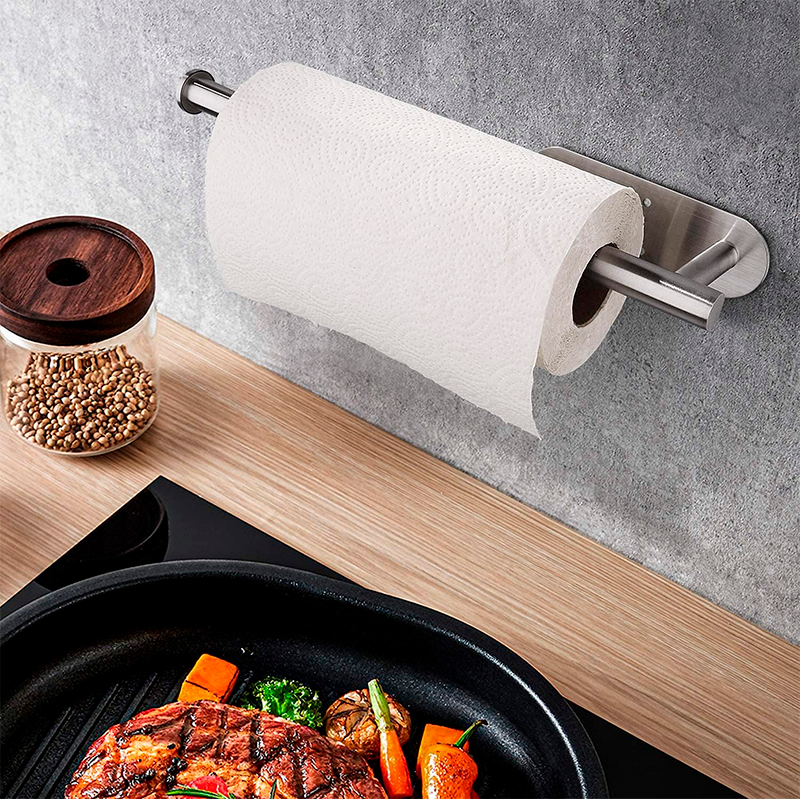 Portarollos Toalla De Papel Nova De Acero Inox Autoadhesivo