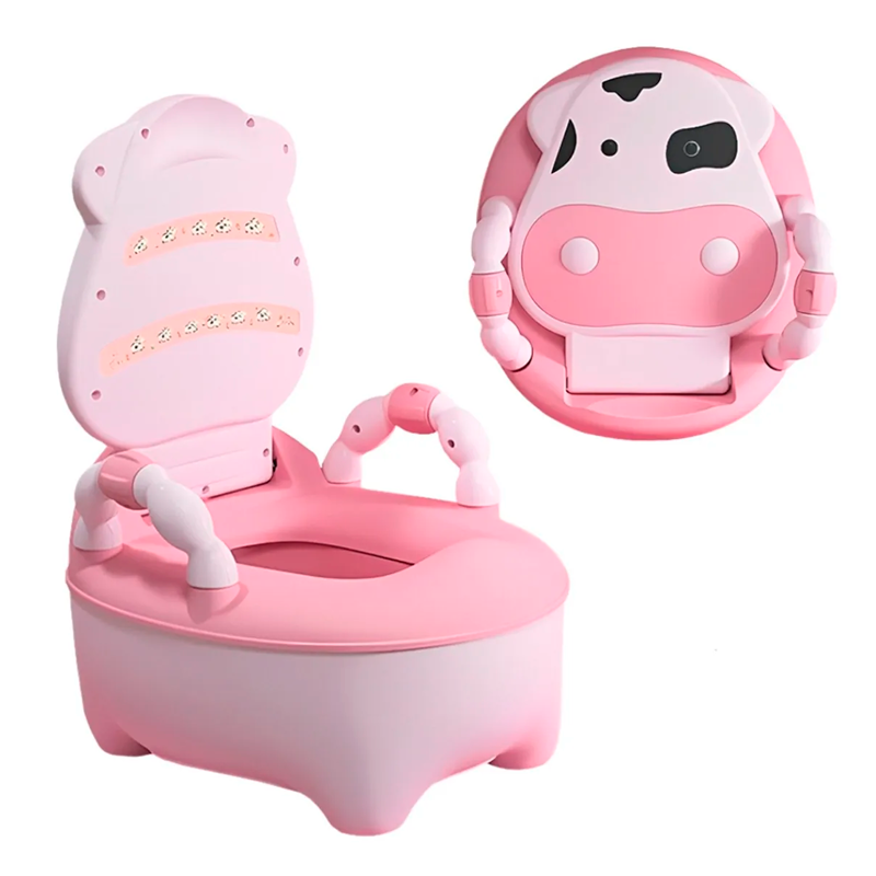 Pelela Bacinica Baño Infantil Para Niños Vaquita Color Rosa