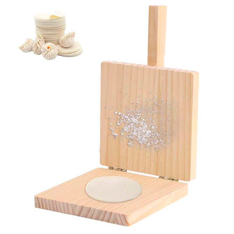 Prensa de Tortilla de Madera Natural Rectangular con Asa