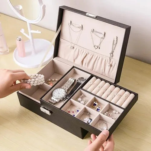 Organizador Joyas Con Cerradura Joyero Portatil Exhibidor Joyeria
