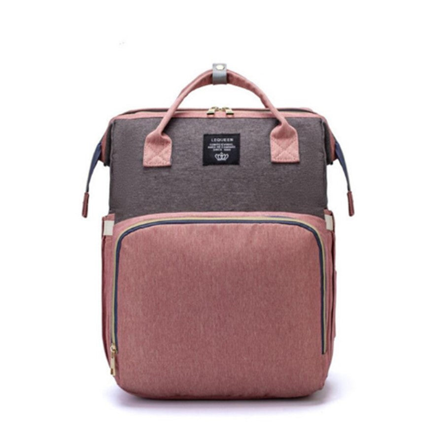 Mochila 3 En 1 Pañalera Cuna Y Mudador Portátil Para Bebés Mosquitero