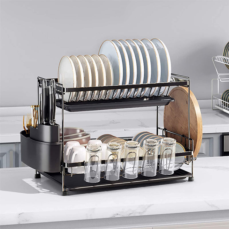 Secador Escurridor Loza Platos 2 Niveles Organizador Cocina