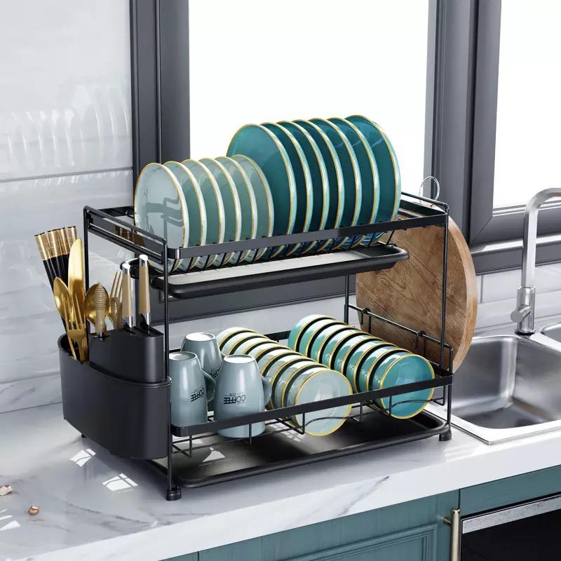 Secador Escurridor Loza Platos 2 Niveles Organizador Cocina