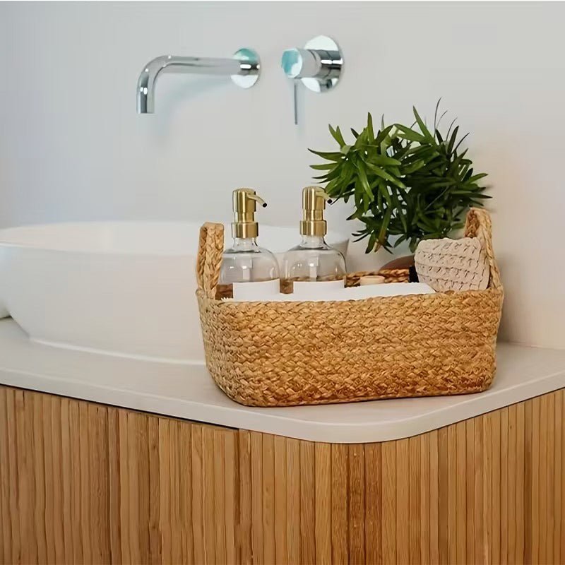 Juego De 4 Cestas De Almacenamiento Tejidas Cuerda De Yute Marrón