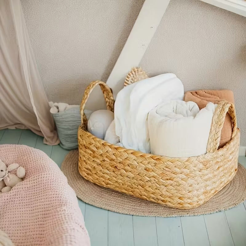 Juego De 4 Cestas De Almacenamiento Tejidas Cuerda De Yute Marrón