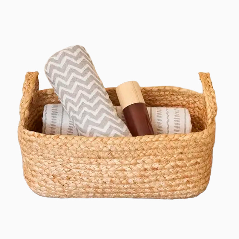 Juego De 4 Cestas De Almacenamiento Tejidas Cuerda De Yute Marrón