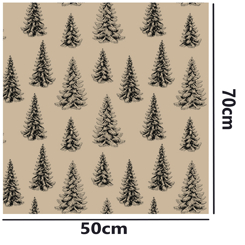 10 Papel De Regalo Para Navidad Pliego 50x70cm Kraft Marrón