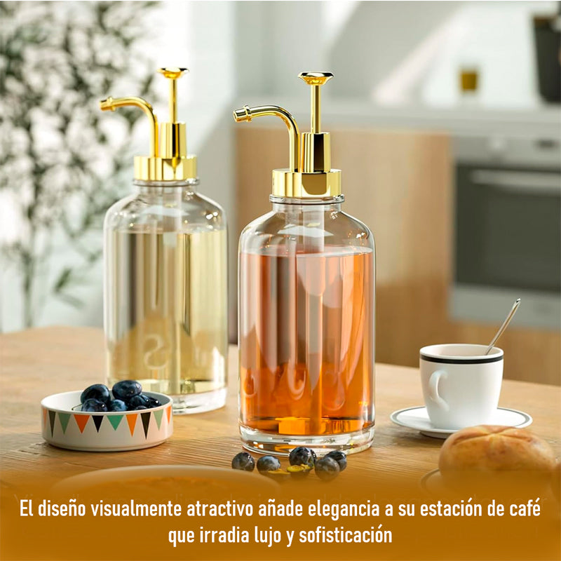 2 Botella Dispensador Baño o Cocina 500ml Dorado