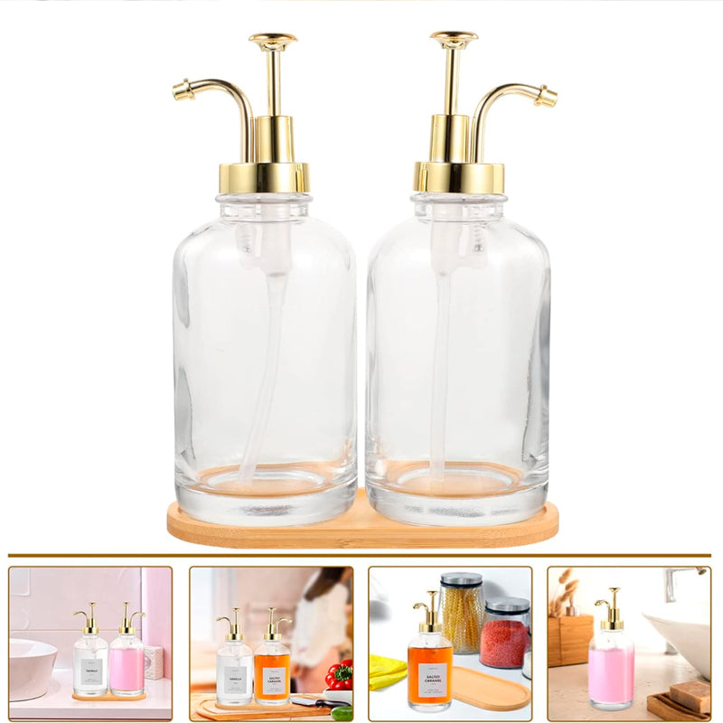 2 Botella Dispensador Baño o Cocina 500ml Dorado