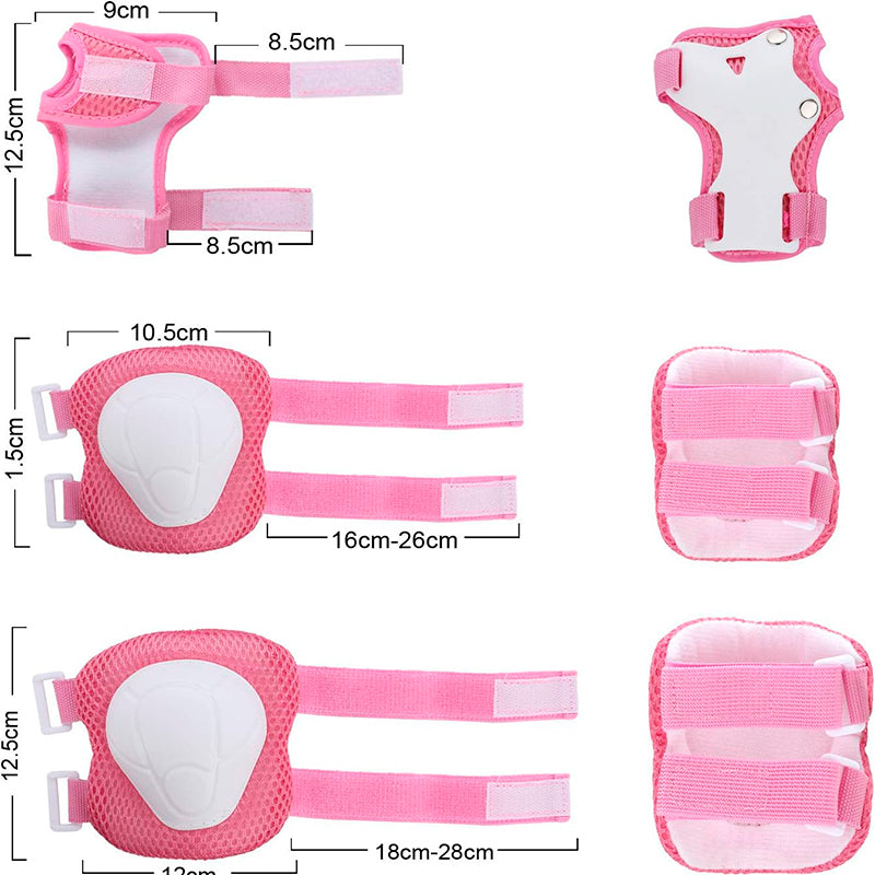Patines 4 Rueda Rosa Ajustable Para Niña + Kit De Proteccion Rosado