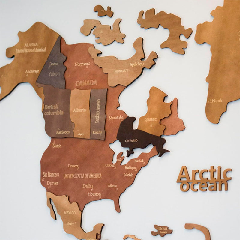 Mapa Del Mundo De Madera 100x60cm Mapa De Pared Para Viaje
