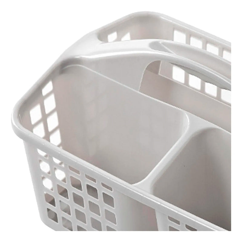 Cesta Organizadora Plástica Para Limpieza Cocina Baño Champú Gris