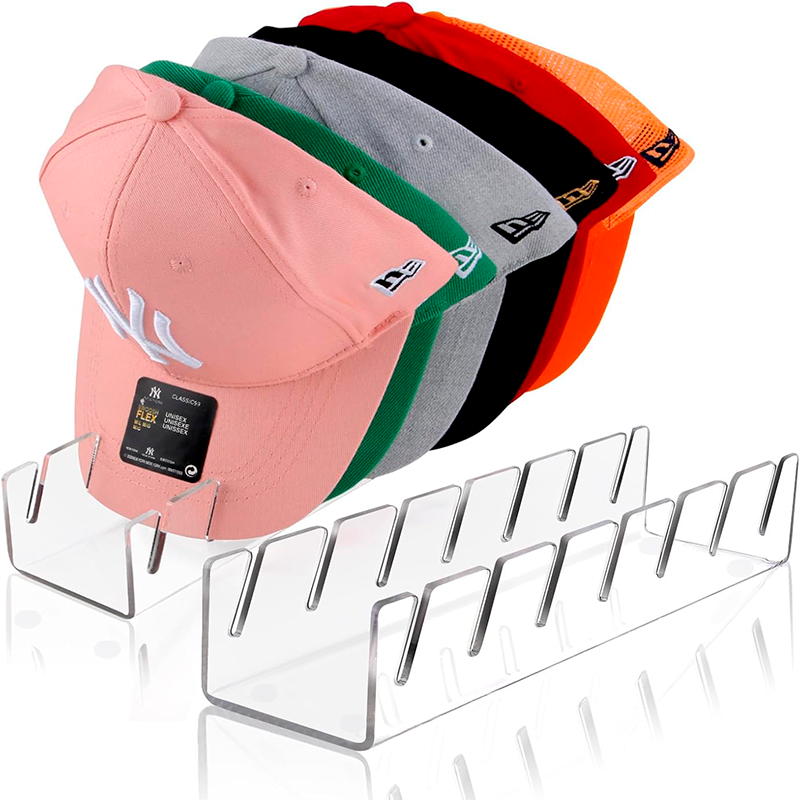 Pack 2 Organizador de Gorras Soporte de Mesa Para 7 Jockey Transparente
