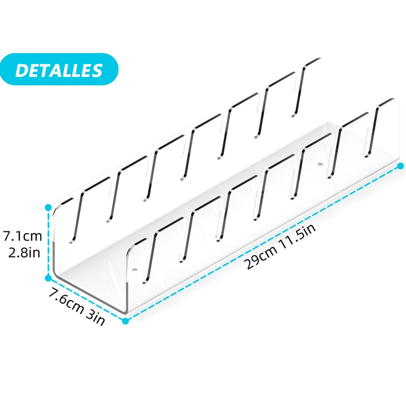 Pack 2 Organizador de Gorras Soporte de Mesa Para 7 Jockey Transparente