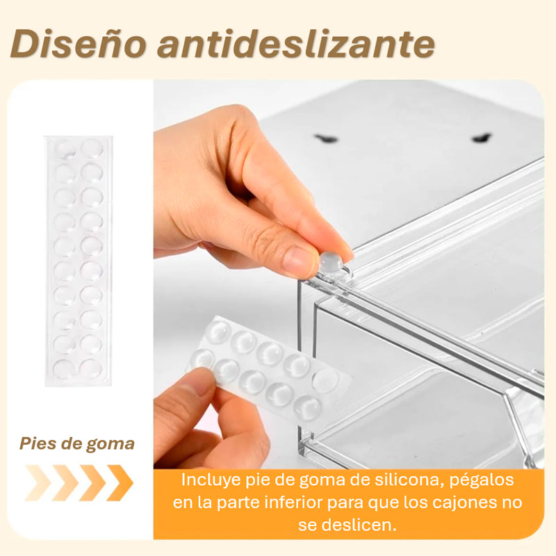 Set 3 Cajones de Almacenamiento Apilables Set Organizadores de Maquillaje Contenedores Versátiles