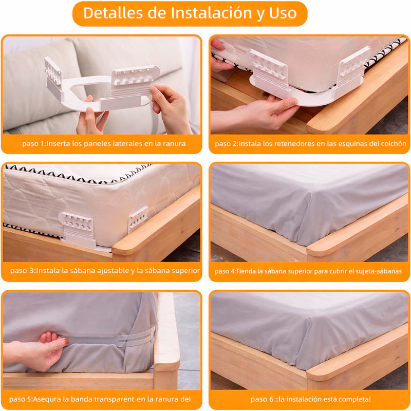 4pcs Clips Sujetadores De Sábanas Soportes De Esquinas