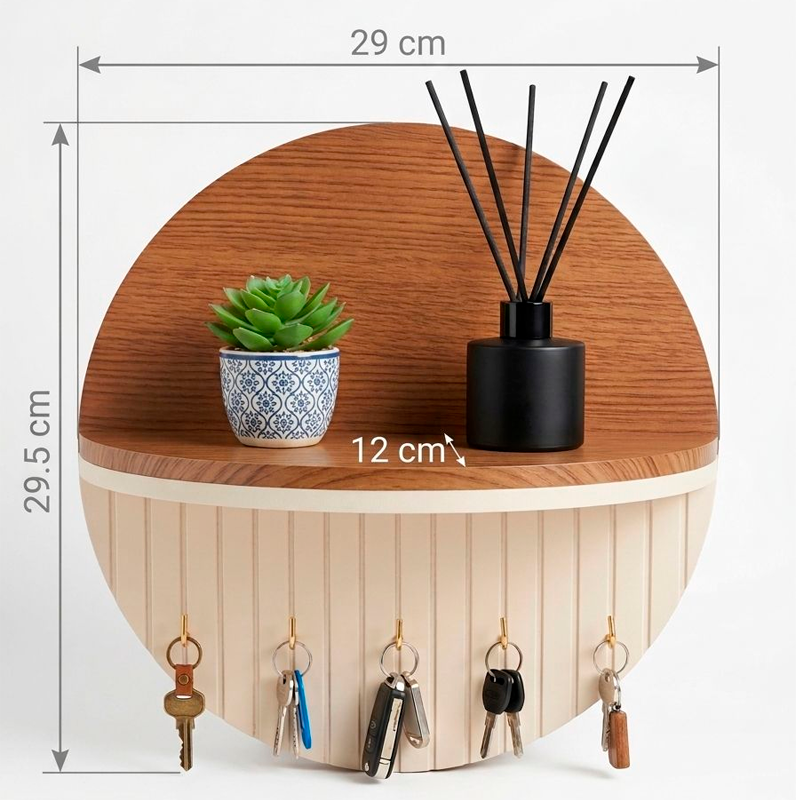 Repisa Organizador Soporte de Pared para Llaves Decoración Recibidor