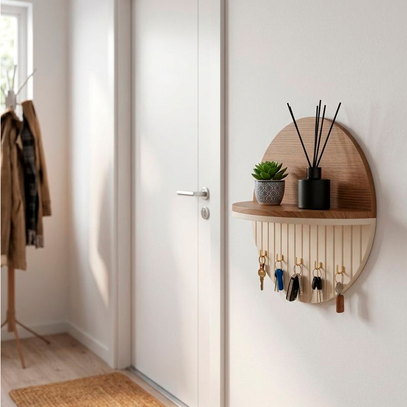 Repisa Organizador Soporte de Pared para Llaves Decoración Recibidor