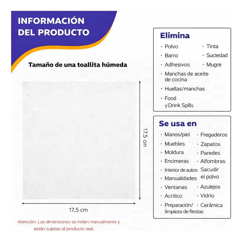 Toallitas Toallas Humedas De Limpieza Cocina Multiusos 80pcs