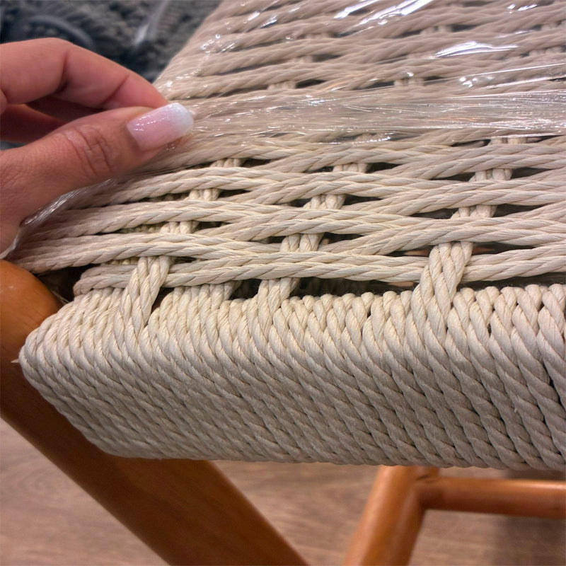 Banco de Zapatos de Madera y  Ratán Taburete Vintage Multifuncional