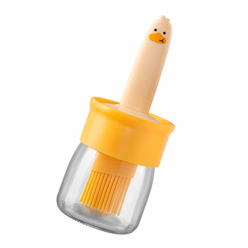 Contenedor de Aceite con Brocha de silicona para Untar Tarro de Vidrio Dispensador para Cocina