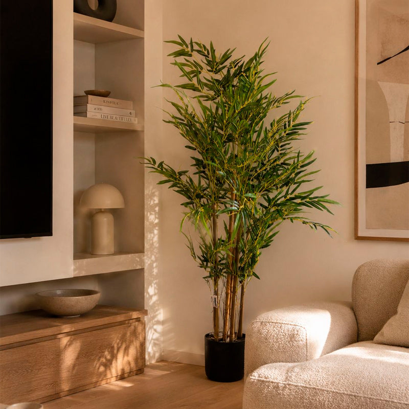 Planta Artificial De Bambú 120cm Arbusto Real De Decoracion