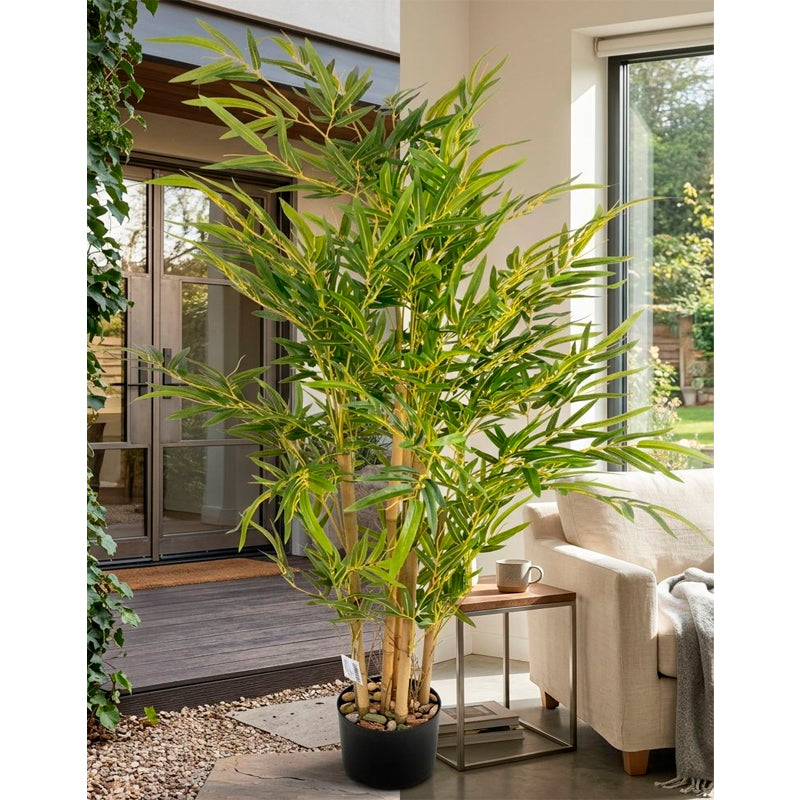 Planta Artificial De Bambú 120cm Arbusto Real De Decoracion