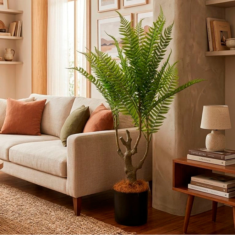 Planta Artificial Helecho 77cm Arbusto Realista Decorativo