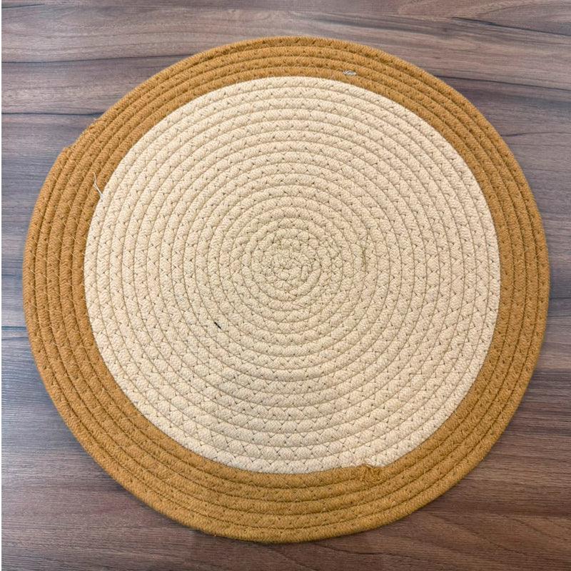 Individual Trenzado Cuerda de Algodoon Mantel Redondo De 38cm