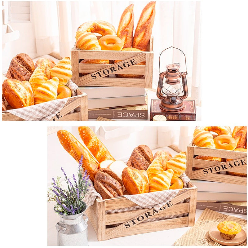 Set 4 Canastos Rusticos De Madera Organizadores Decorativos