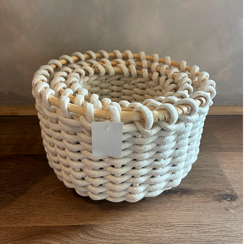 3 Canasto Organizador Tejido Natural Para Decoración Hogar