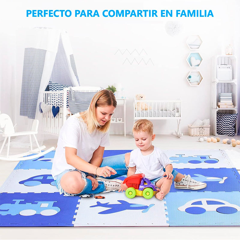 Pack De 9 Alfombras Piso Puzzle Goma Eva Antigolpes 60x60cm