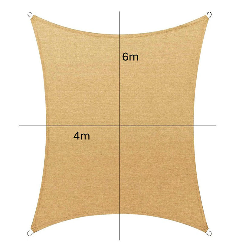 Toldo de Lona Cuadrada Vela para Sombra Parasol Rectangular Permeable