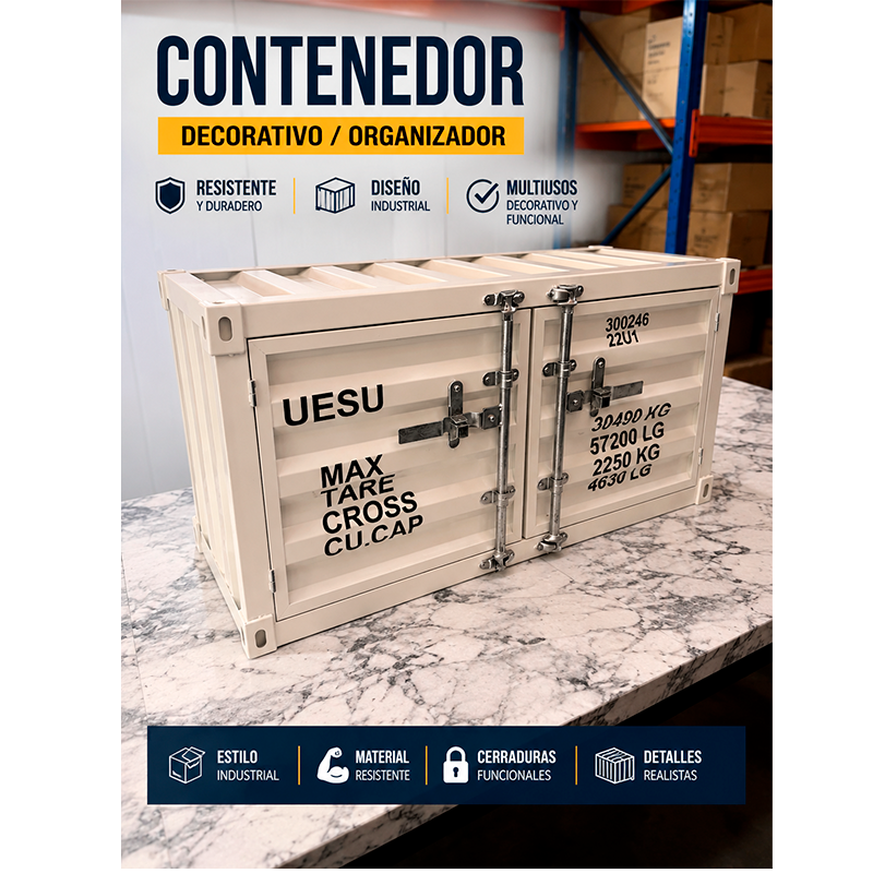 Container Organizador De Hierro Fundido Figura Decorativa