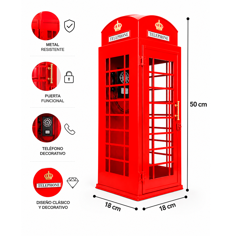 Figura Decorativa Cabina Telefonica D Londres Hierro Fundido