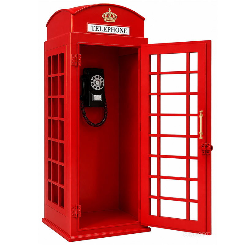 Figura Decorativa Cabina Telefonica D Londres Hierro Fundido 50cm