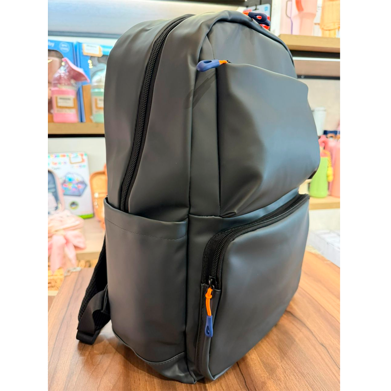 Mochila de Hombro Multifuncional Unisex Bolso Impermeable Color Negro