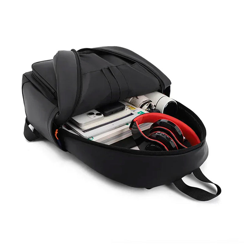 Mochila de Hombro Multifuncional Unisex Bolso Impermeable Color Negro